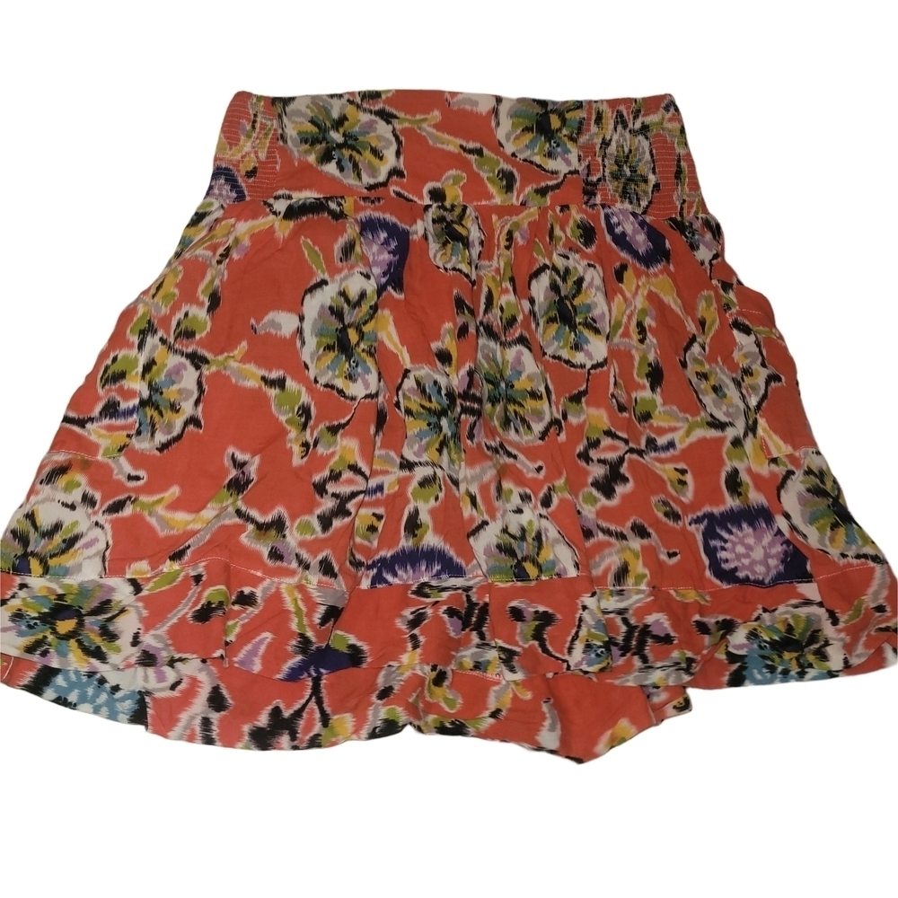 Costa Blanca Floral Skirt in Coral and Multicolor L